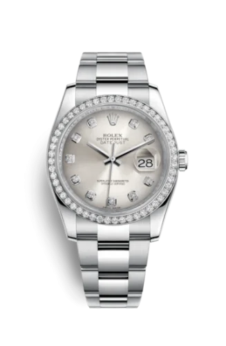 Rolex - 116244-0033 Datejust 36 Stainless Steel Diamond / Oyster / Silver Diamonds