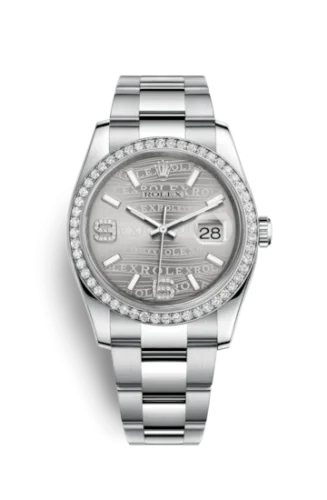 Rolex - 116244-0038 Datejust 36 Stainless Steel Diamond/ Oyster / Rhodium Wave