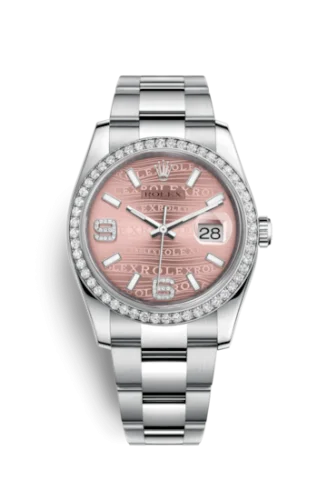 Rolex - 116244-0039 Datejust 36 Stainless Steel Diamond / Oyster / Pink Wave