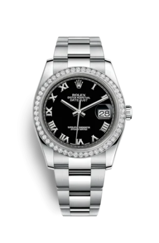 Rolex - 116244-0040 Datejust 36 Stainless Steel Diamond / Oyster / Black Roman