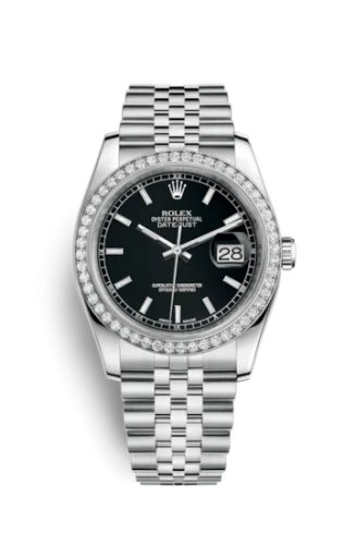 Rolex - 116244-0043 Datejust 36 Stainless Steel Diamond / Jubilee / Black