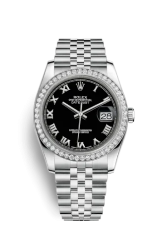 Rolex - 116244-0045 Datejust 36 Stainless Steel Diamond / Jubilee / Black Roman