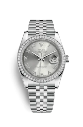 Rolex - 116244-0055 Datejust 36 Stainless Steel Diamond / Jubilee / Rhodium Roman