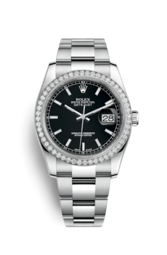 Rolex - 116244-0060 Datejust 36 Stainless Steel Diamond / Oyster / Black