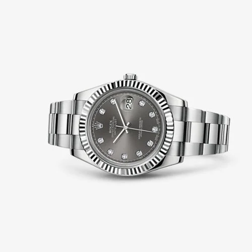 Rolex - 116334-0009 Datejust II Fluted Dark Rhodium Diamond