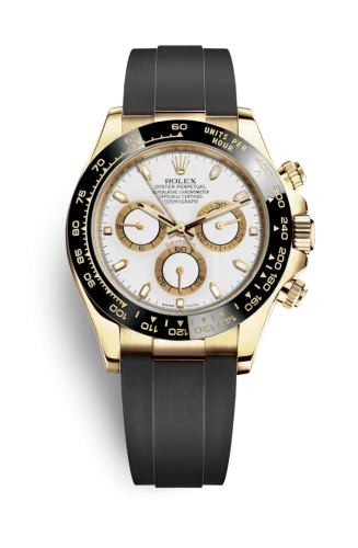 Rolex - 116518LN-0033 Cosmograph Daytona Yellow Gold / Cerachrom / White / Oysterflex