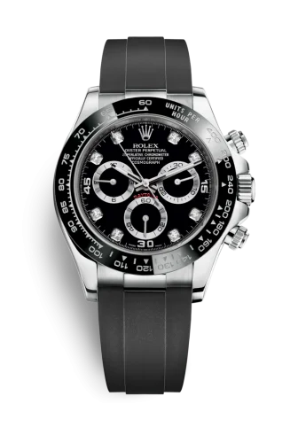 Rolex - 116519LN-0022 Cosmograph Daytona White Gold / Cerachrom / Black - Diamond / Oysterflex