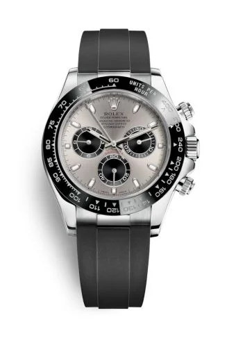 Rolex - 116519LN-0027 Cosmograph Daytona White Gold / Cerachrom / Silver / Oysterflex