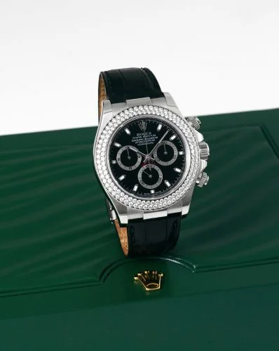 Rolex - 116589rbr-0001 Daytona White Gold Double Row Strap Black