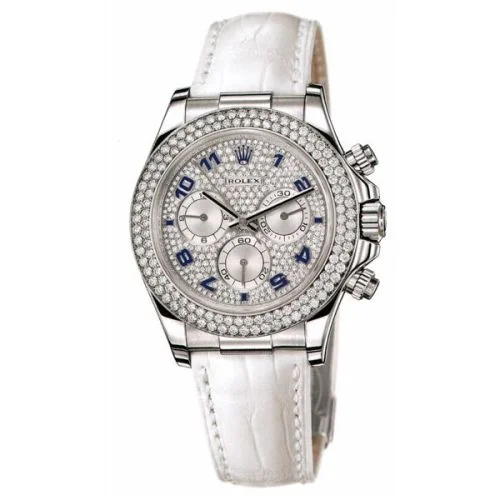 Rolex - 116589rbr-0002 Daytona White Gold Double Row Strap Paved