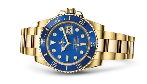 Rolex - 116618lb-0002 Submariner Date Yellow Gold / Blue-Diamond