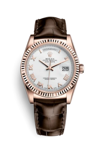 Rolex - 118135-0064 Day-Date 36 Everose / Strap / White Roman