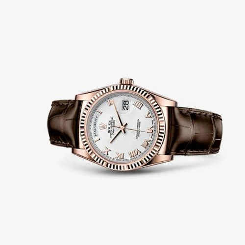 Rolex Rolex - 118135-0064 Day-Date 36 Everose / Strap / White Roman