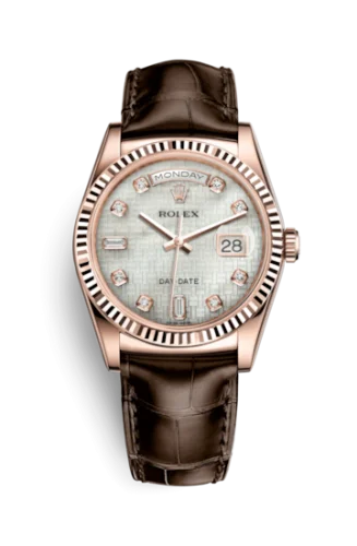 Rolex - 118135-0074 Day-Date 36 Everose Fluted / Strap / Oxford MOP