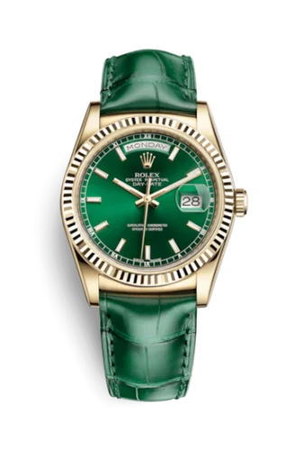 Rolex - 118138-0003 Day-Date 36 Yellow Gold / Strap / Green