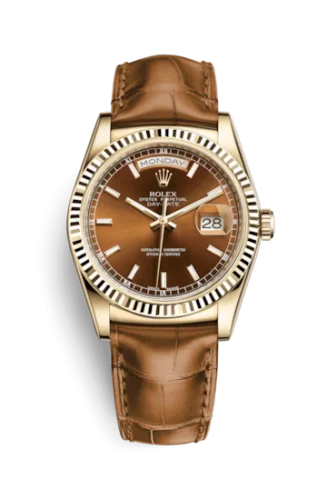 Rolex - 118138-0005 Day-Date 36 Yellow Gold / Strap / Cognac