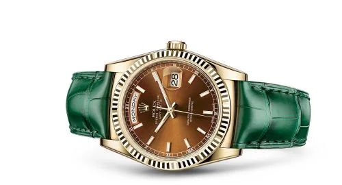 Rolex - 118138-0057 Day-Date 36 Yellow Gold / Strap / Cognac