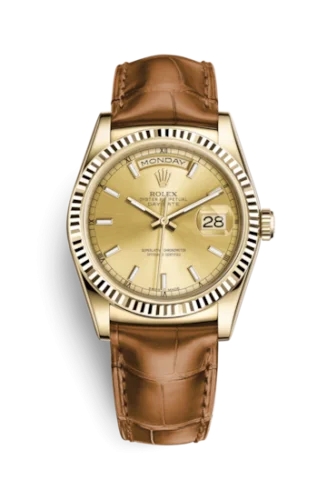 Rolex - 118138-0073 Day-Date 36 Yellow Gold / Strap / Champagne