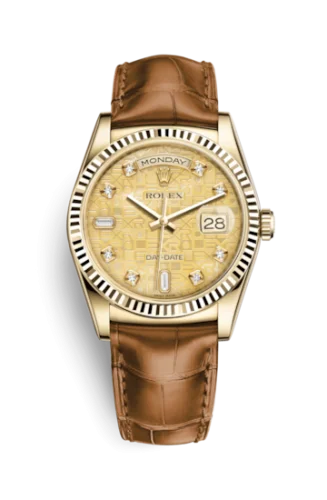 Rolex - 118138-0087 Day-Date 36 Yellow Gold Fluted / Strap / Champagne Computer