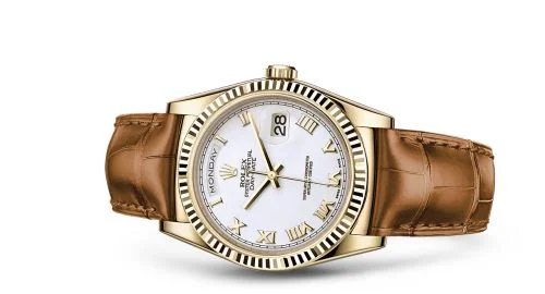Rolex - 118138-0117 Day-Date 36 Yellow Gold / Strap / White Roman
