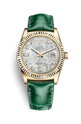 Rolex - 118138-0143. Day-Date 36 Yellow Gold / Strap / MOP Diamonds