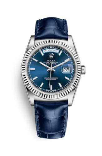 Rolex - 118139-0004 Day-Date 36 White Gold / Strap / Blue