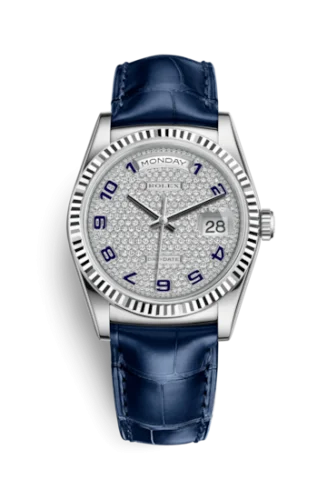 Rolex - 118139-0093 Day-Date 36 White Gold / Strap / Paved