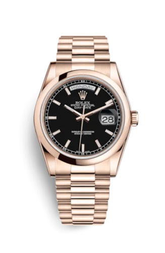 Rolex - 118205f-0002 Day-Date 36 Everose Domed / President / Black