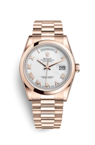Rolex - 118205f-0016 Day-Date 36 Everose Domed / President / White Roman