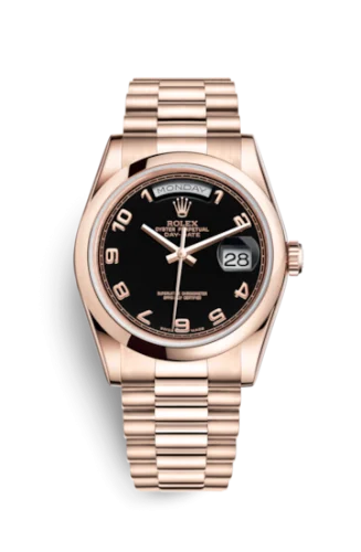 Rolex - 118205f-0018 Day-Date 36 Everose Domed / President / Black Arabic