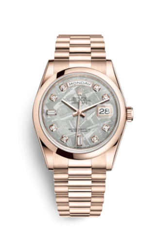 Rolex - 118205f-0020 Day-Date 36 Everose Domed / President / Meteorite