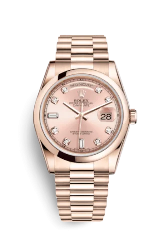 Rolex - 118205f-0023 Day-Date 36 Everose Domed / President / Pink Diamond