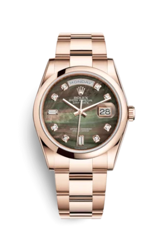 Rolex - 118205f-0057 Day-Date 36 Everose Domed / Oyster / Black MOP