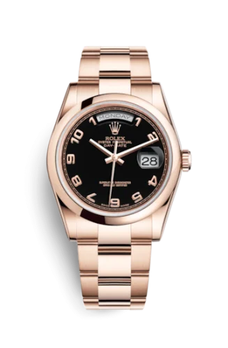 Rolex - 118205f-0060 Day-Date 36 Everose Domed / Oyster / Black