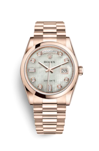Rolex - 118205f-0118 Day-Date 36 Everose Domed / President / Oxford MOP