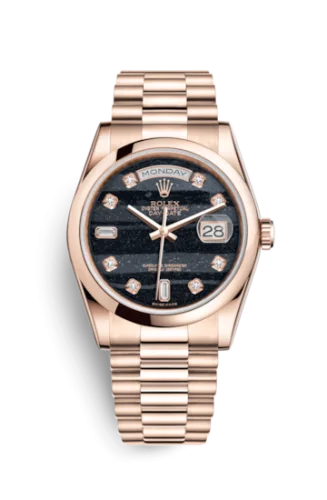 Rolex - 118205f-0117 Day-Date 36 Everose Domed / President / Ferrite