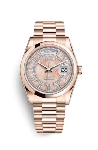 Rolex - 118205f-0119 Day-Date 36 Everose Domed / Oyster / Pink MOP Carousel