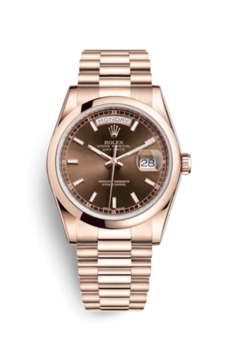Rolex - 118205f-0142 Day-Date 36 Everose Domed / President / Chocolate
