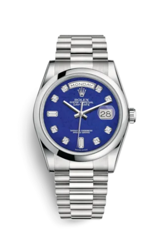 Rolex - 118206-0118 Day-Date 36 Platinum Domed / President / Lapis