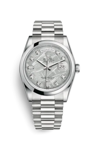 Rolex - 118206-0120 Day-Date 36 Platinum Domed / President / Meteorite