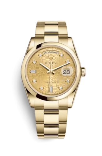 Rolex - 118208-0083 Day-Date 36 Yellow Gold Domed / Oyster / Champagne Computer