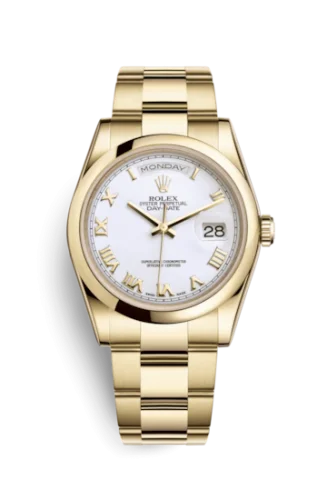 Rolex - 118208-0087 Day-Date 36 Yellow Gold Domed / Oyster / White Roman