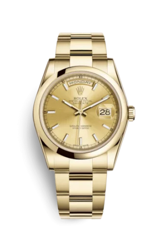 Rolex - 118208-0097 Day-Date 36 Yellow Gold Domed / Oyster / Champagne