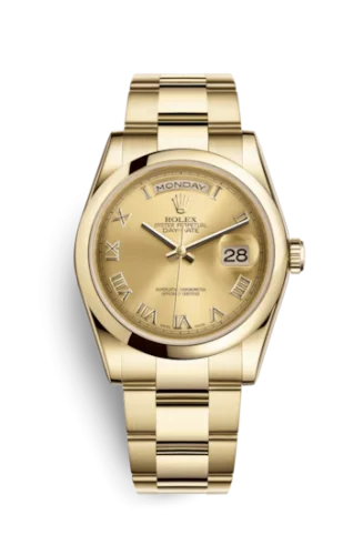 Rolex - 118208-0105 Day-Date 36 Yellow Gold Domed / Oyster / Champagne