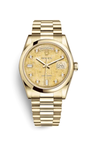 Rolex - 118208-0109 Day-Date 36 Yellow Gold Domed / President / Champagne MOP Computer