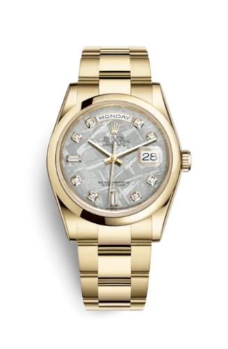 Rolex - 118208-0134 Day-Date 36 Yellow Gold Domed / Oyster / Meteorite