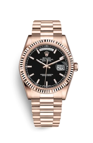Rolex - 118235f-0004 Day-Date 36 Everose Fluted / President / Black