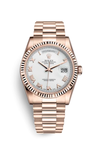 Rolex - 118235f-0024 Day-Date 36 Everose Fluted / President / White Roman