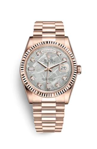 Rolex - 118235f-0026 Day-Date 36 Everose Fluted / President / Meteorite