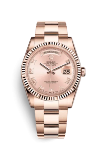 Rolex - 118235f-0056 Day-Date 36 Everose Fluted / Oyster / Pink Roman